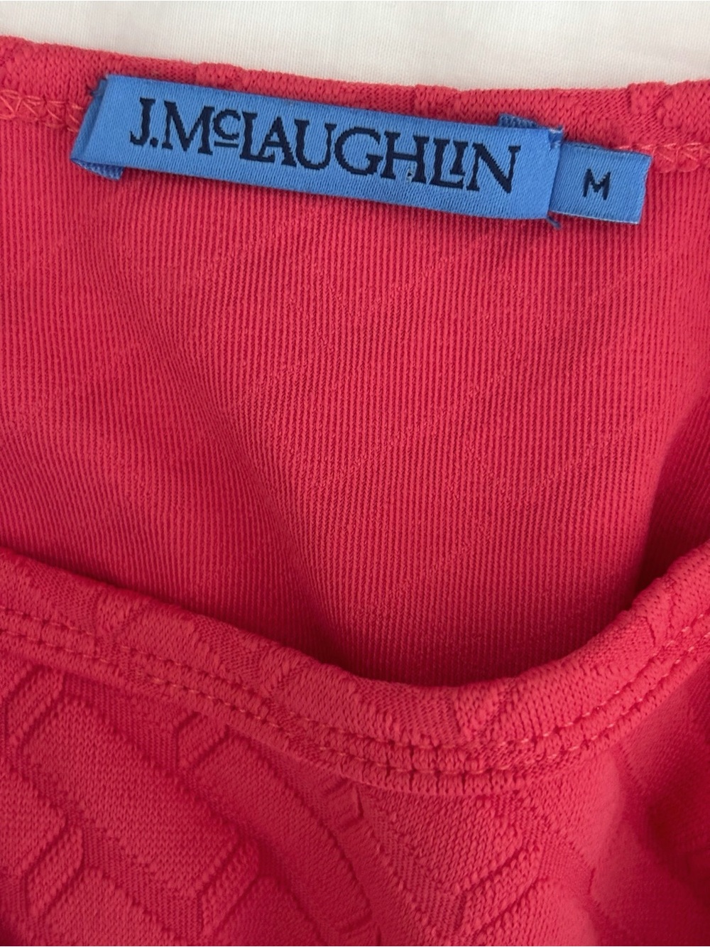 J. McLaughlin Coral Quilted Allie Short Sleeve Tee Medium Coastal Summer - Picture 6 of 8